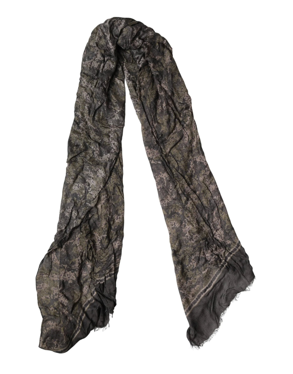 Dolce & Gabbana Brown Camouflage Modal Men Shawl Scarf
