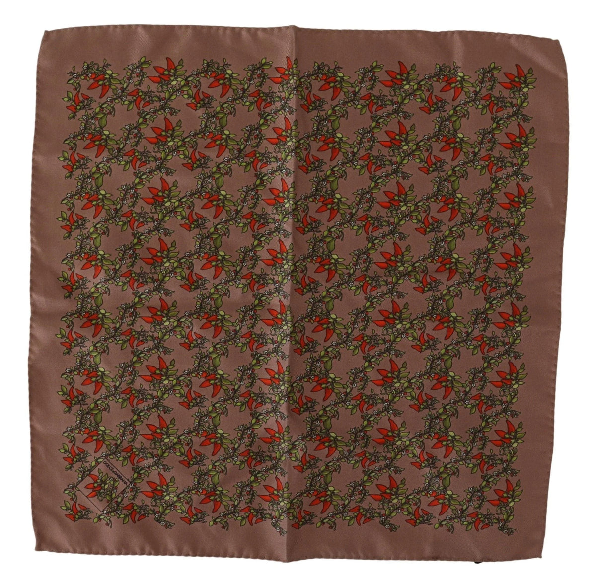 Dolce & Gabbana Brown Carrots Print Silk Handkerchief - Handkerchiefs