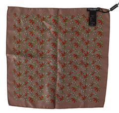 Dolce & Gabbana Brown Carrots Print Silk Handkerchief - Handkerchiefs