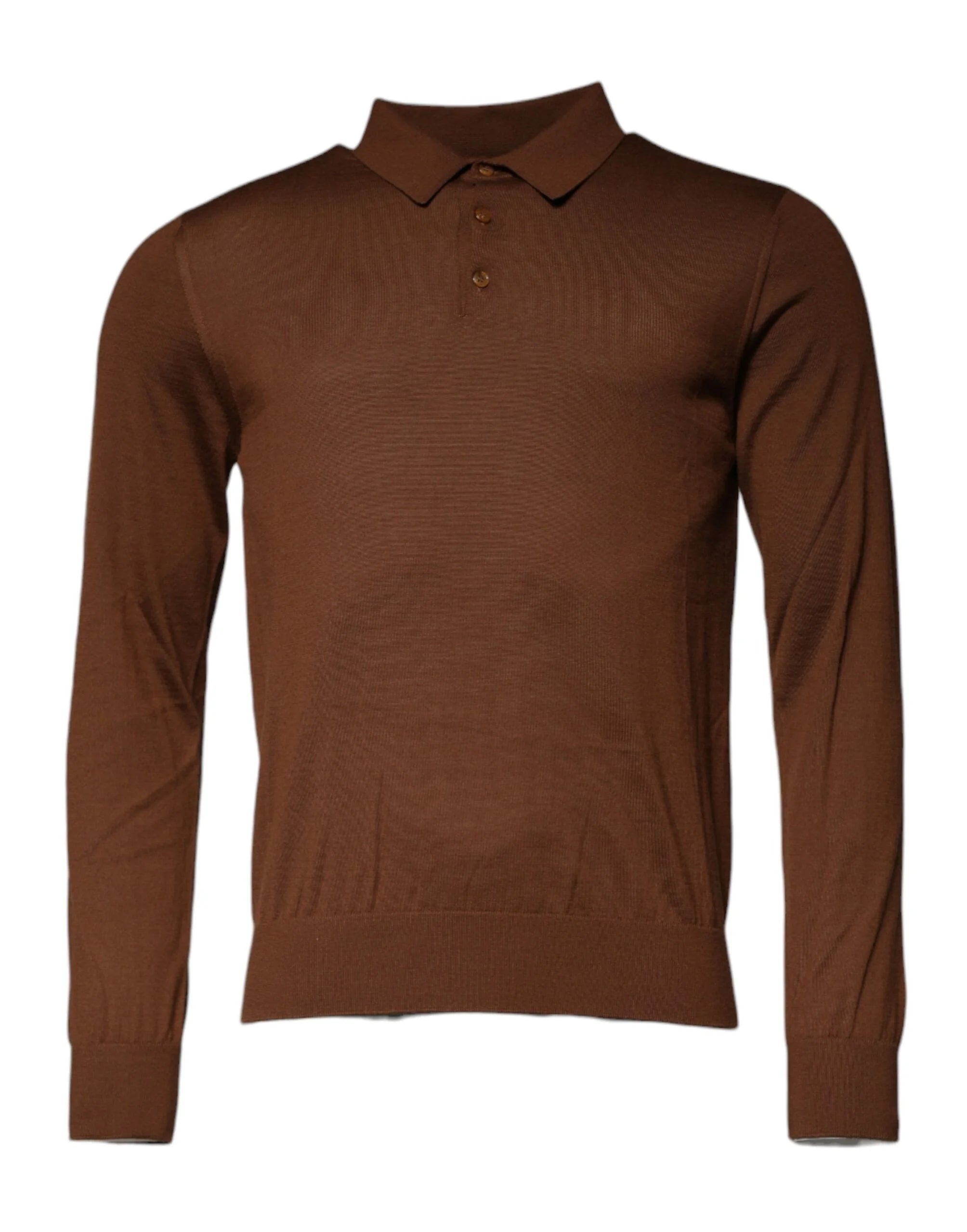 Dolce & Gabbana Brown Cashmere Buttoned Men Pullover Sweater - IT48 | M - Sweaters