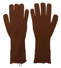 Dolce & Gabbana Brown Cashmere Knitted Hands Mitten Mens Gloves - 9|M - Gloves & Mittens
