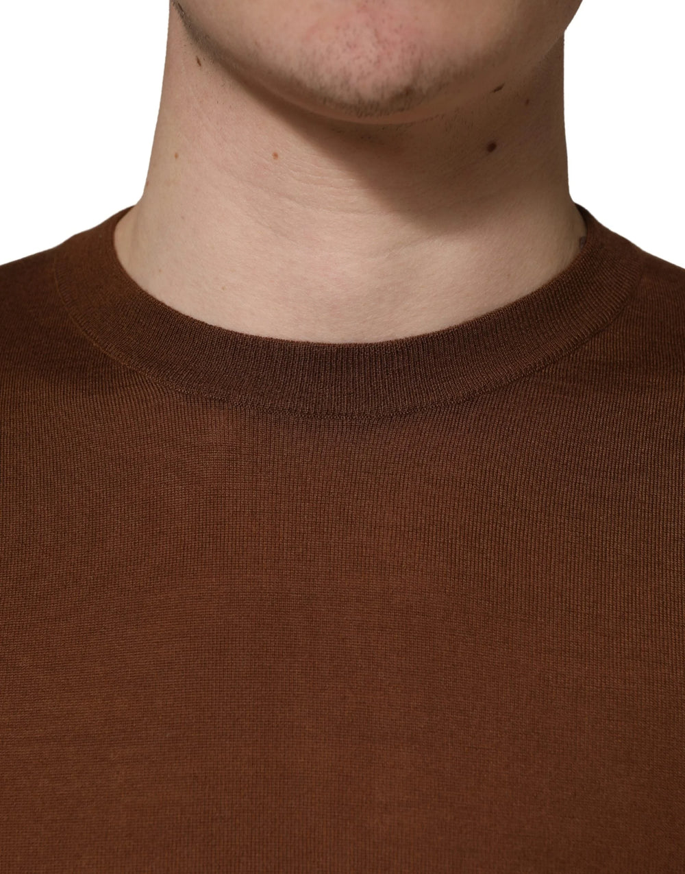 Dolce & Gabbana Brown Cashmere Men Crew Neck Pullover Sweater - IT46 | S