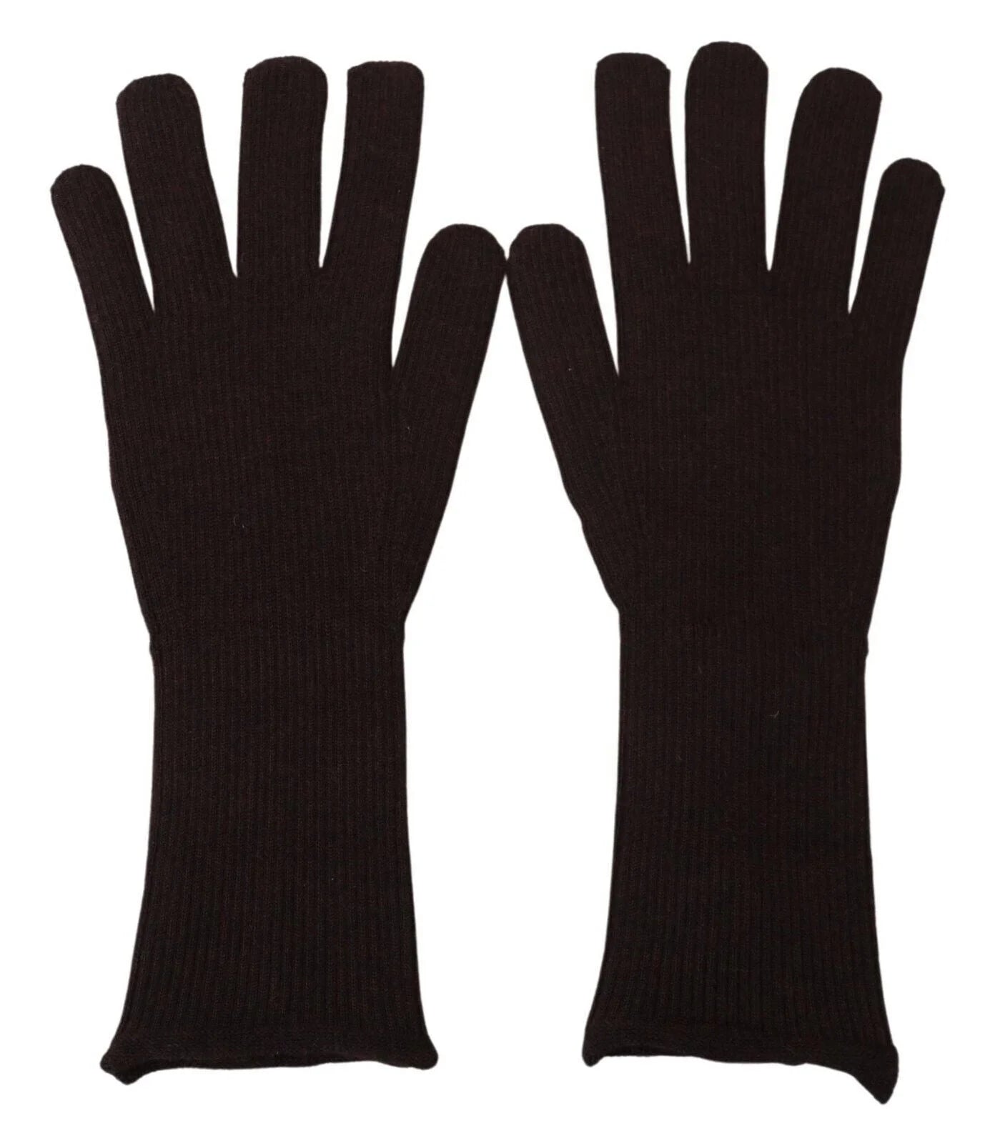 Dolce & Gabbana Brown Cashmere Silk Hands Mitten Mens Gloves - 9|M - Gloves & Mittens