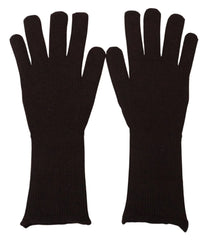 Dolce & Gabbana Brown Cashmere Silk Hands Mitten Mens Gloves - 9|M - Gloves & Mittens