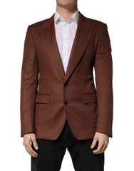 Dolce & Gabbana Brown Cashmere Single Breasted Jacket Blazer - IT48 | M
