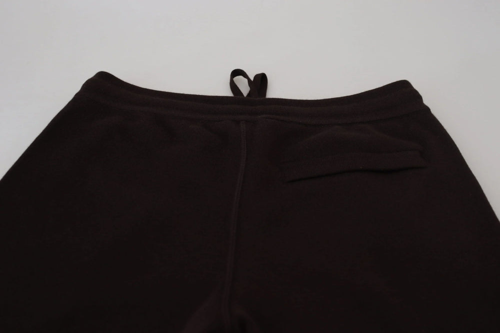 Dolce & Gabbana Brown Cashmere Trousers Bottoms Drawstring Pants - Sweatpants