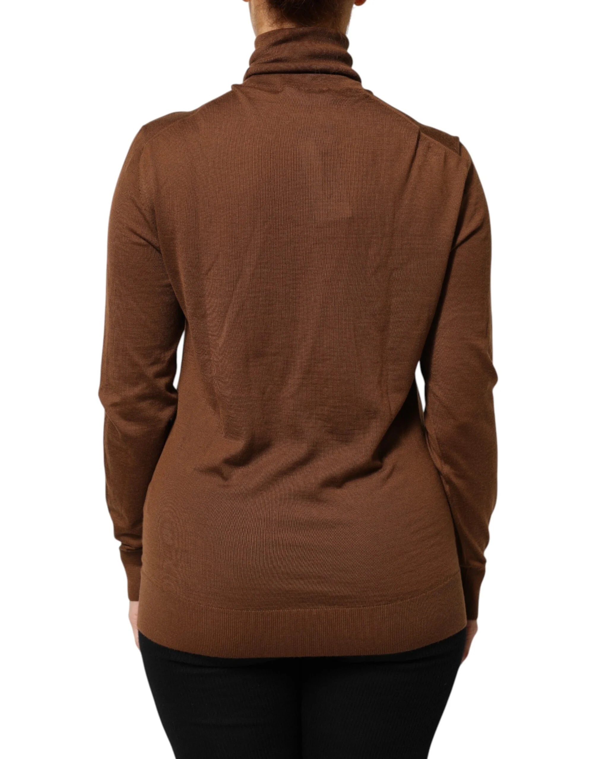 Dolce & Gabbana Brown Cashmere Turtle Neck Pullover Sweater - IT36|XXS - Sweaters