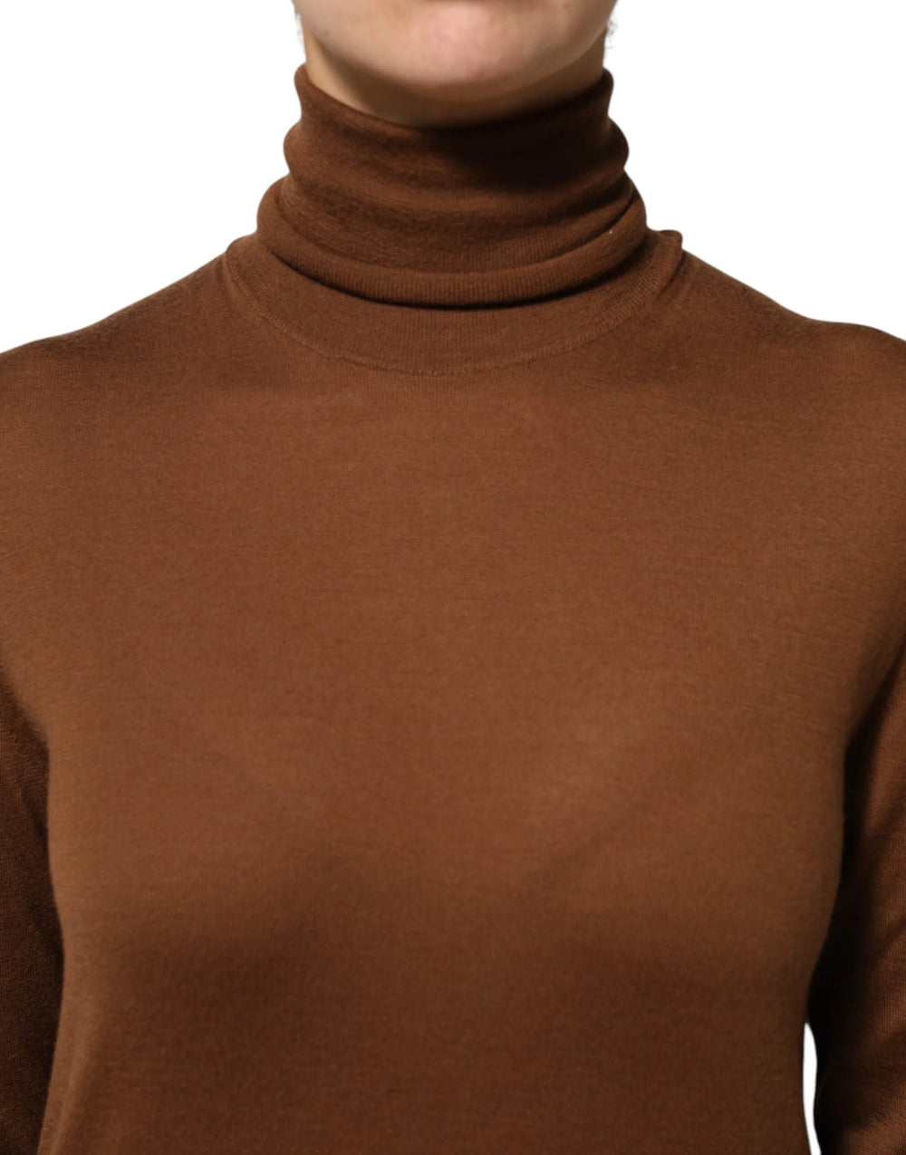 Dolce & Gabbana Brown Cashmere Turtle Neck Pullover Sweater - IT36|XXS - Sweaters