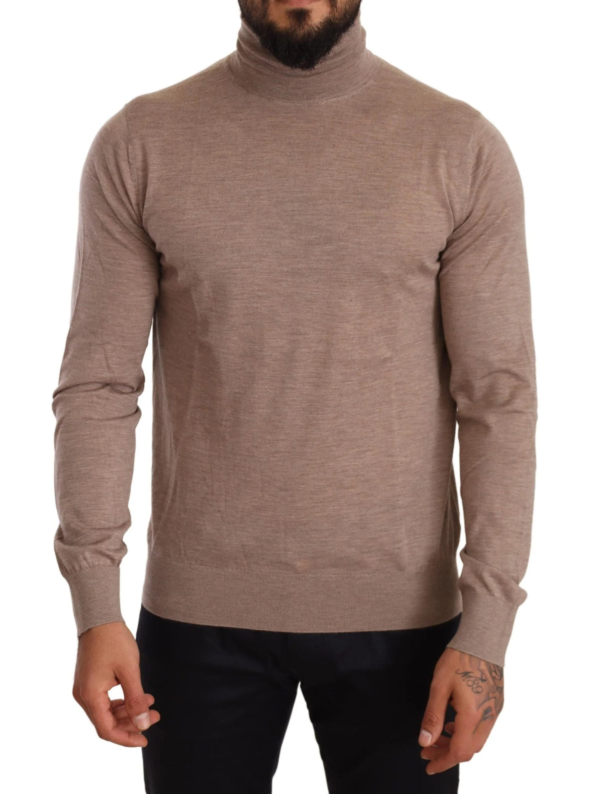 Dolce & Gabbana Brown Cashmere Turtleneck Pullover Sweater - IT50 | L - Sweaters