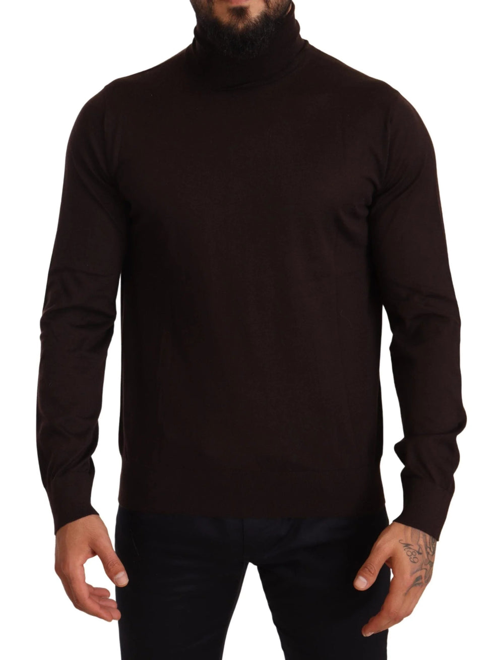 Dolce & Gabbana Brown Cashmere Turtleneck Pullover Sweater - Sweaters