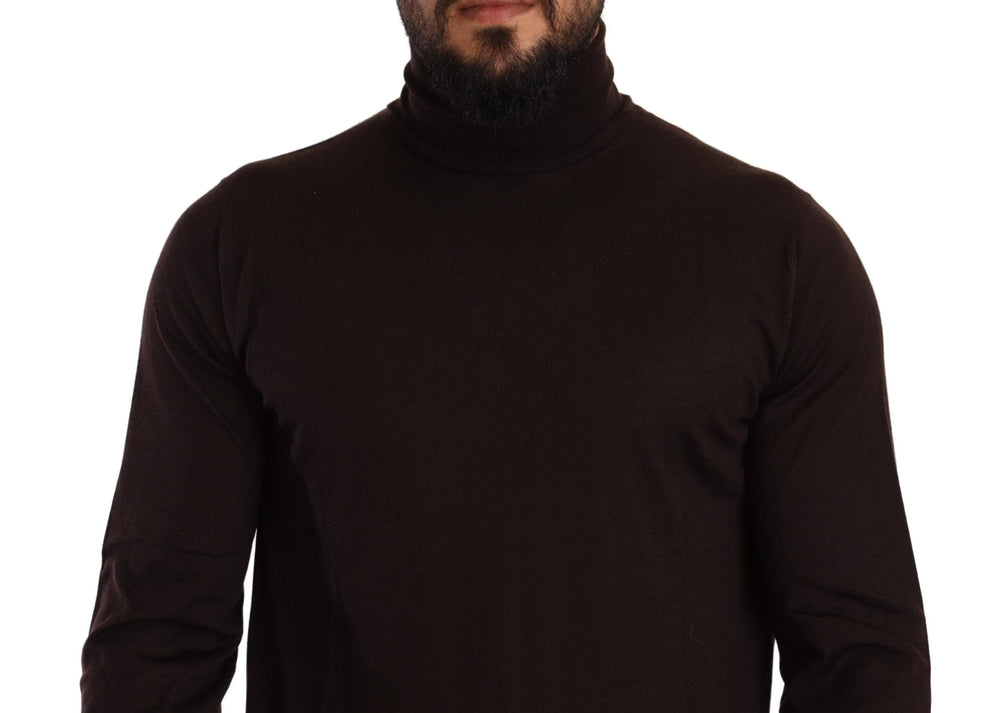 Dolce & Gabbana Brown Cashmere Turtleneck Pullover Sweater - Sweaters