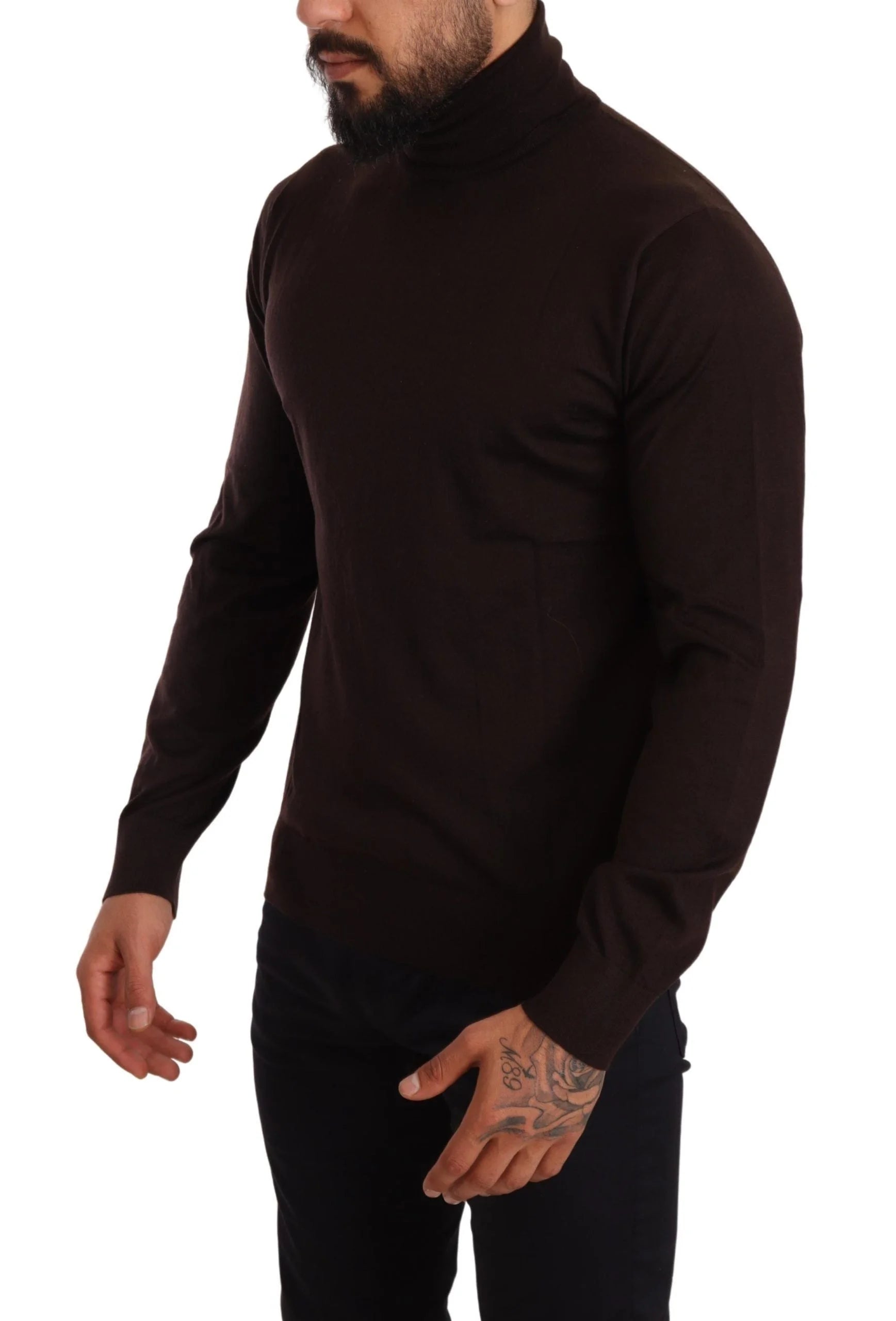 Dolce & Gabbana Brown Cashmere Turtleneck Pullover Sweater - Sweaters