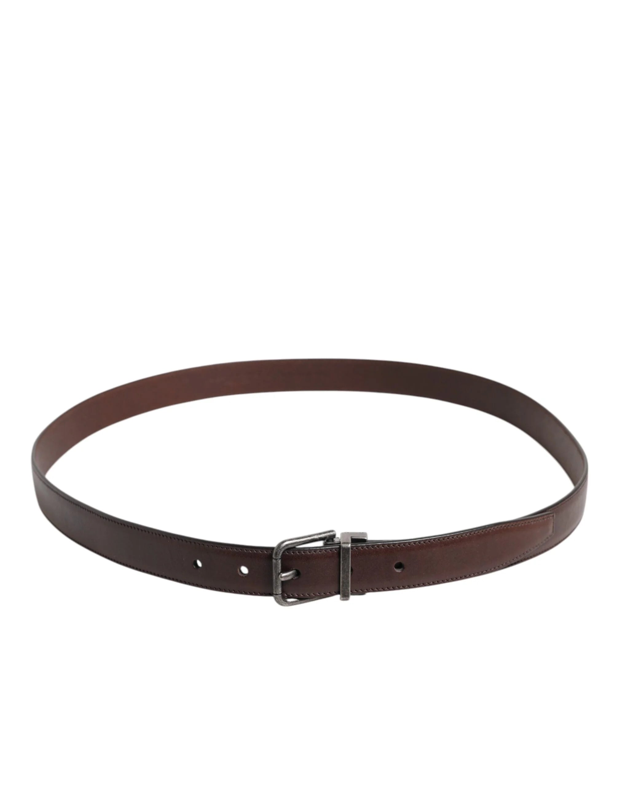 Dolce & Gabbana Brown Classic Calf Leather Metal Buckle Belt - 105 cm / 42 Inches - Belts