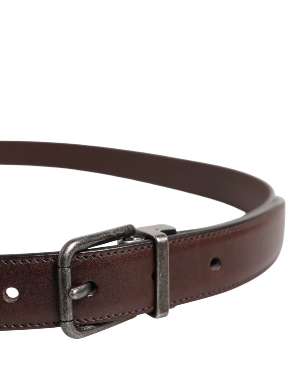 Dolce & Gabbana Brown Classic Calf Leather Metal Buckle Belt - 105 cm / 42 Inches - Belts