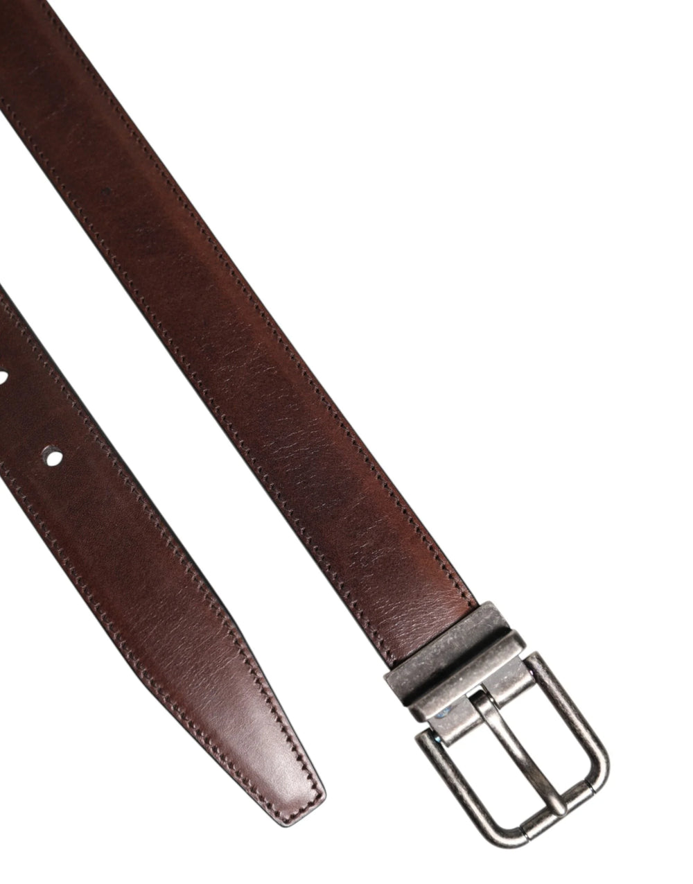 Dolce & Gabbana Brown Classic Calf Leather Metal Buckle Belt - 105 cm / 42 Inches - Belts