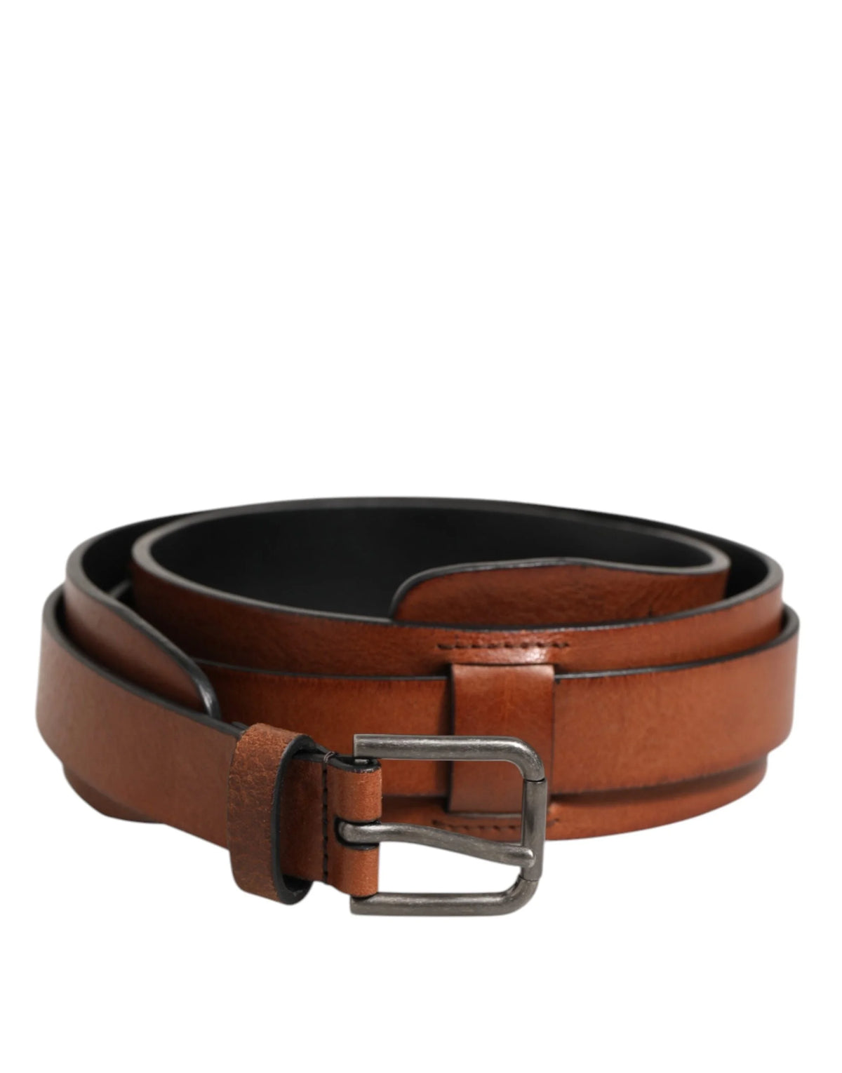Dolce & Gabbana Brown Classic Gold Metal Logo Buckle Men Belt - 90 cm / 36 Inches - Belts