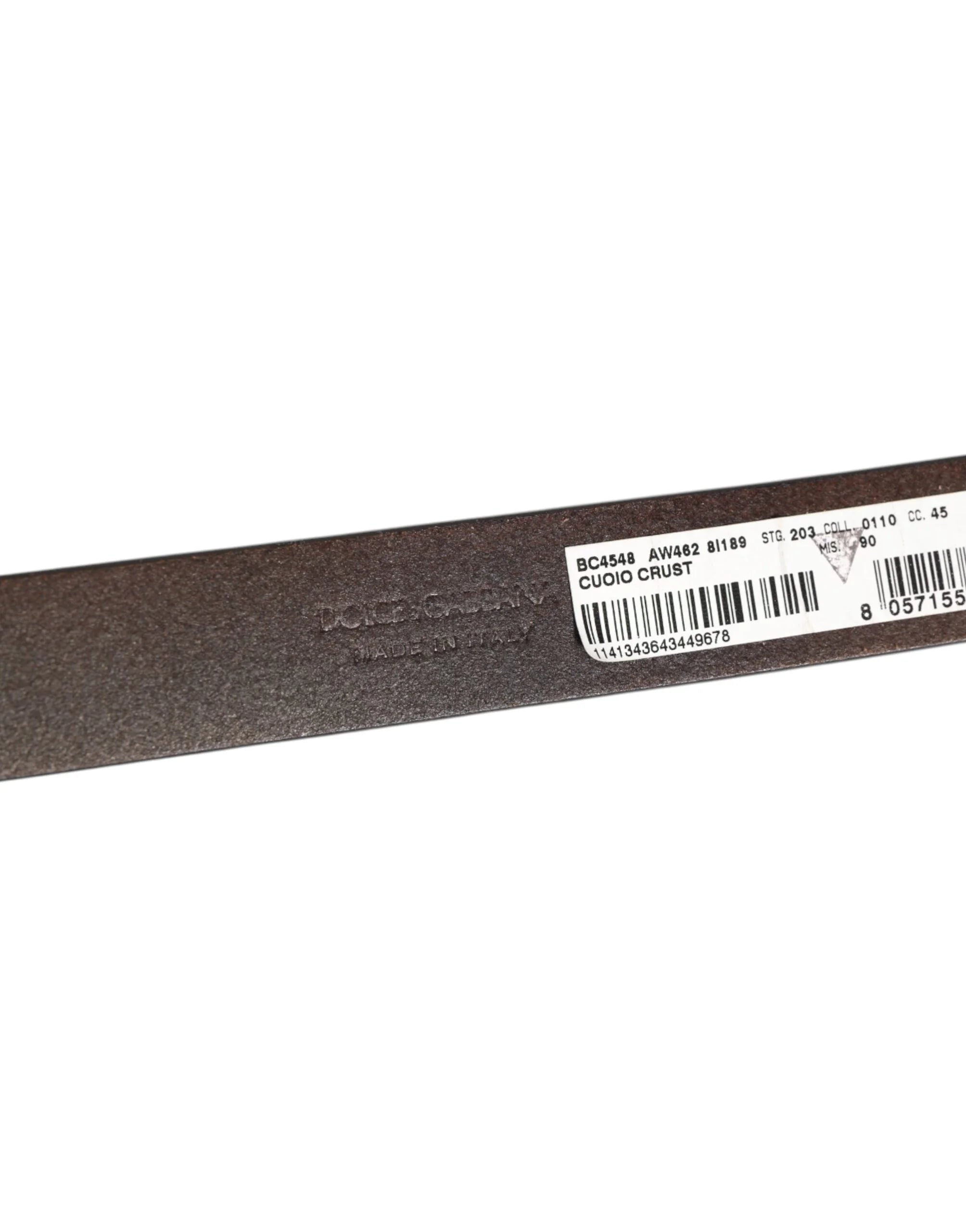 Dolce & Gabbana Brown Classic Gold Metal Logo Buckle Men Belt - 95 cm / 38 Inches - Belts