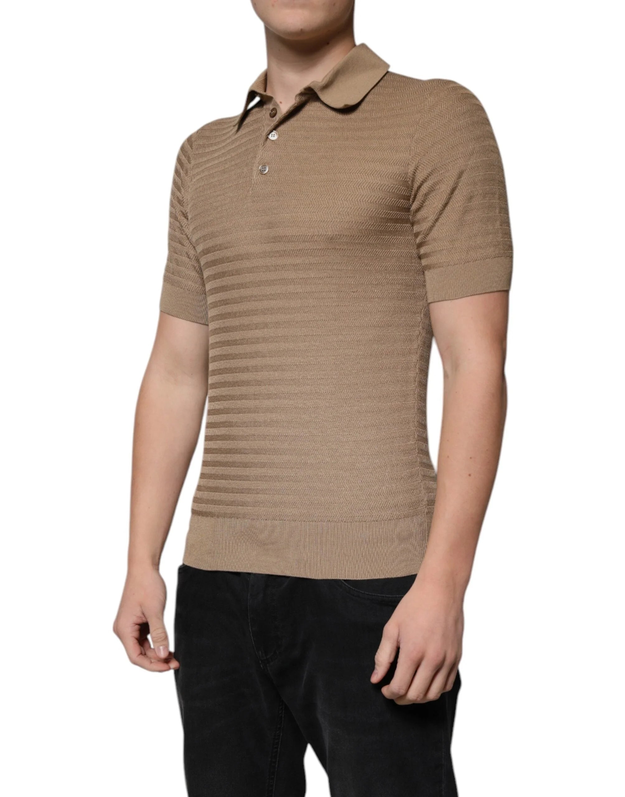 Dolce & Gabbana Brown Collared Short Sleeves Polo T-shirt - IT44 | XS - Polos
