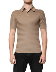 Dolce & Gabbana Brown Collared Short Sleeves Polo T-shirt - IT44 | XS - Polos