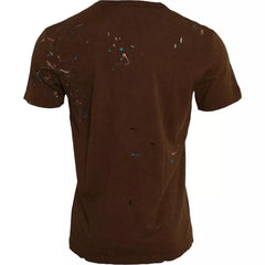 Dolce & Gabbana Brown Color Splash Cotton Crew Neck T-shirt - IT48 | M - T-Shirts