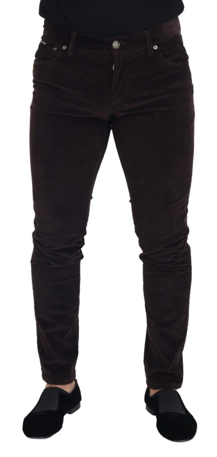 Dolce & Gabbana Brown Corduroy Men Casual Trouser Pants - IT50 | L - Trousers