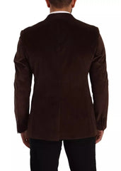 Dolce & Gabbana Brown Corduroy Slim Fit Coat DG Logo Blazer - IT50 | L - Sport Jackets
