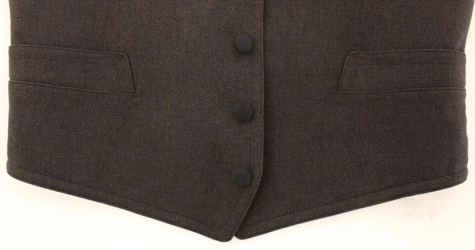 Dolce & Gabbana Brown Cotton Blend Dress Vest Gilet - IT46 | S - Vests