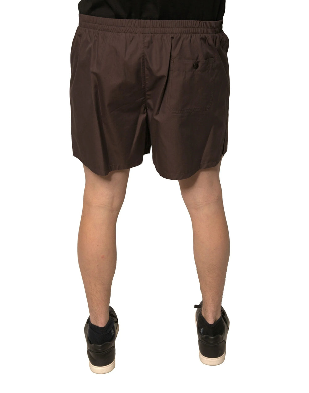 Dolce & Gabbana Brown Cotton Blend Men Mid Waist Shorts - Bermudas