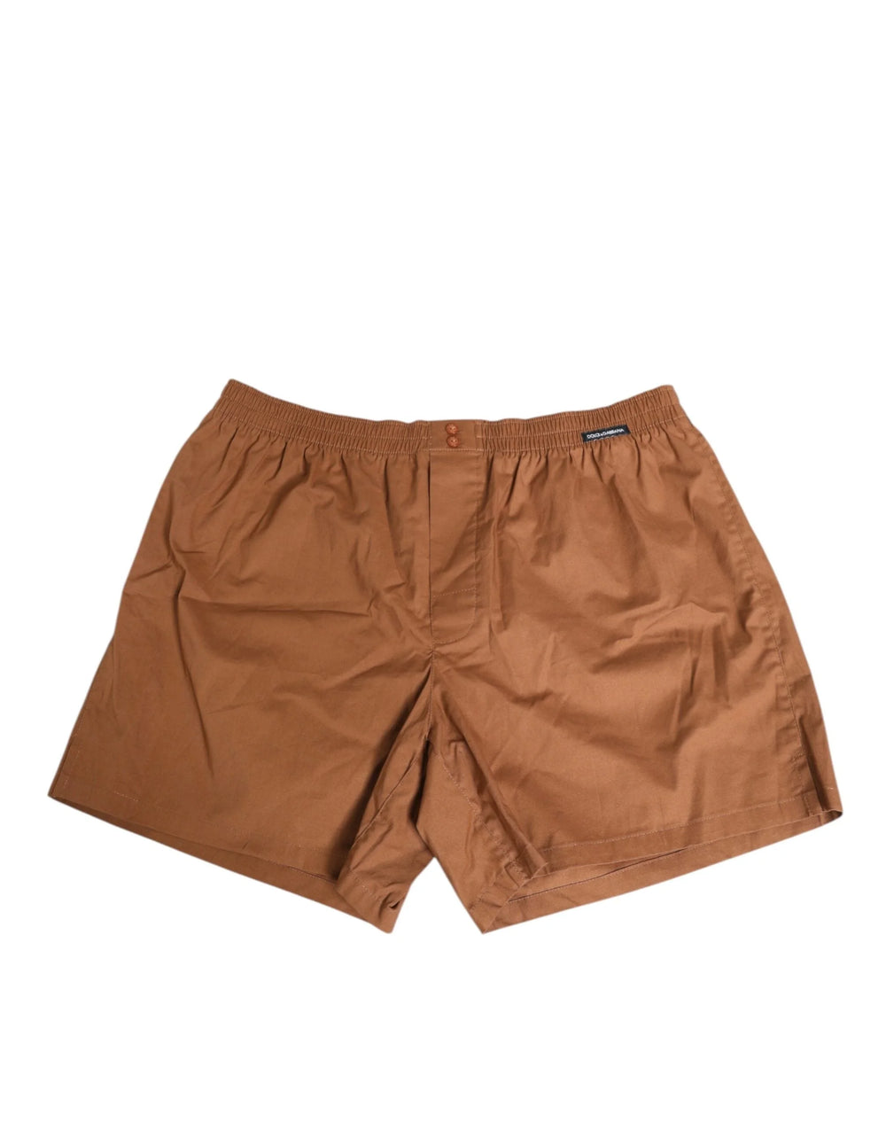 Dolce & Gabbana Brown Cotton Boxer Waistband Short Swimwear - IT4 | S - Swim Boxers