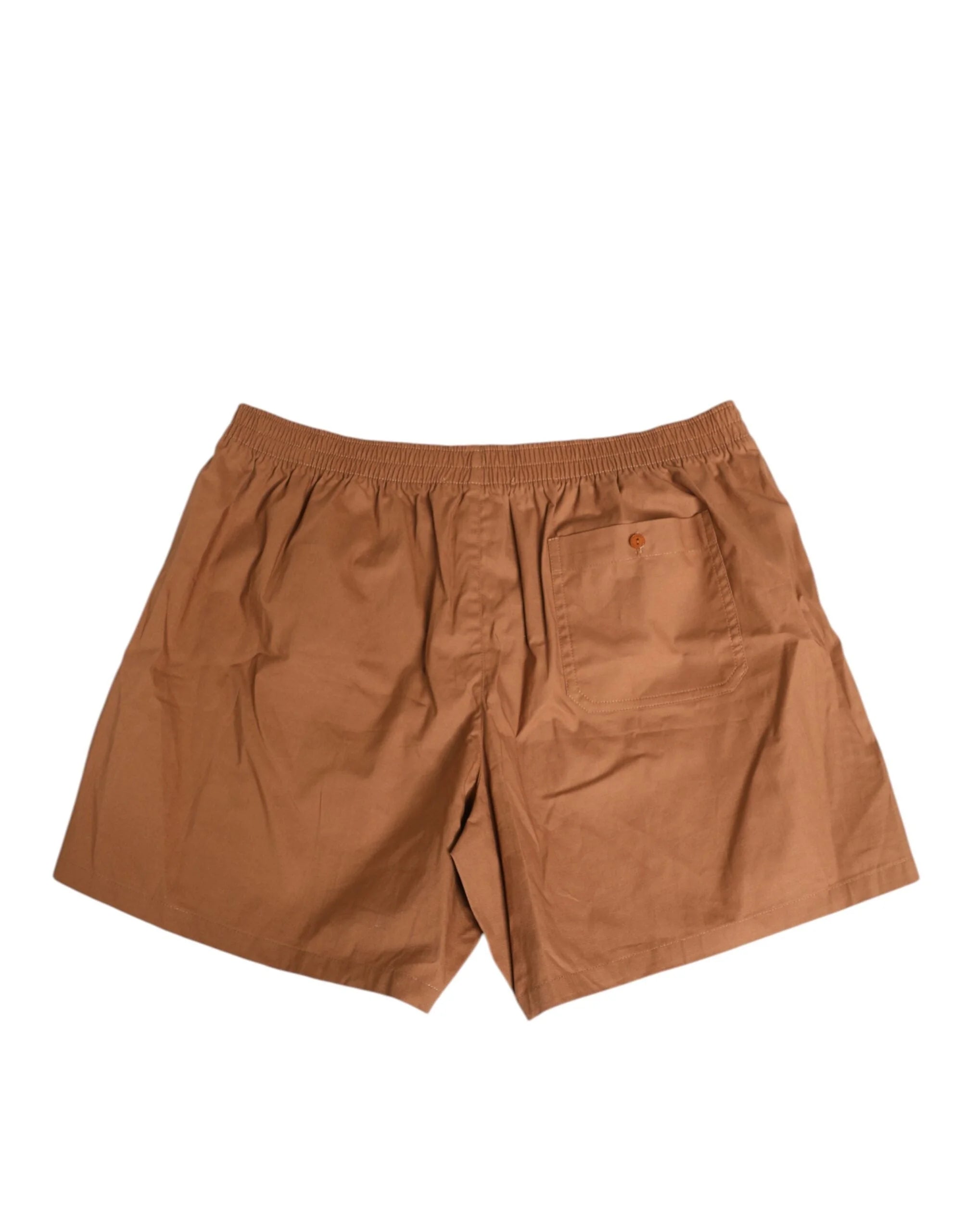 Dolce & Gabbana Brown Cotton Boxer Waistband Short Swimwear - IT4 | S - Swim Boxers