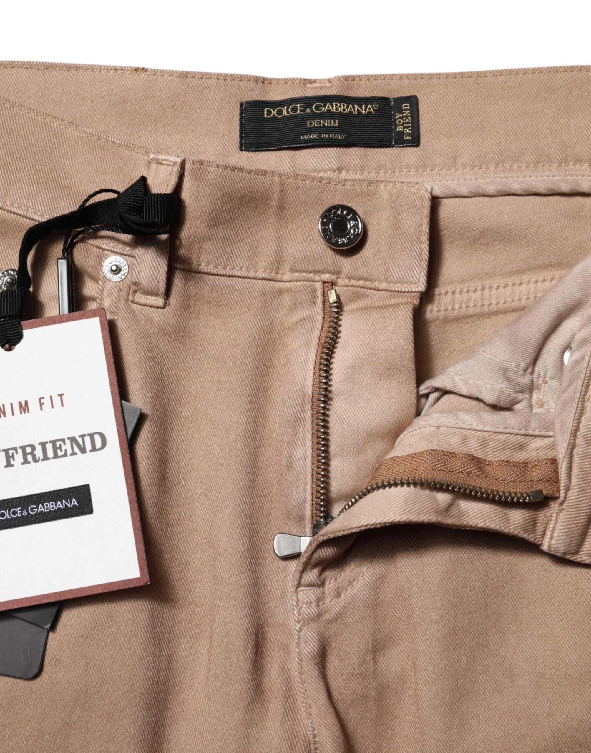 Dolce & Gabbana Brown Cotton Boyfriend Denim Trousers Jeans - IT38 | XS