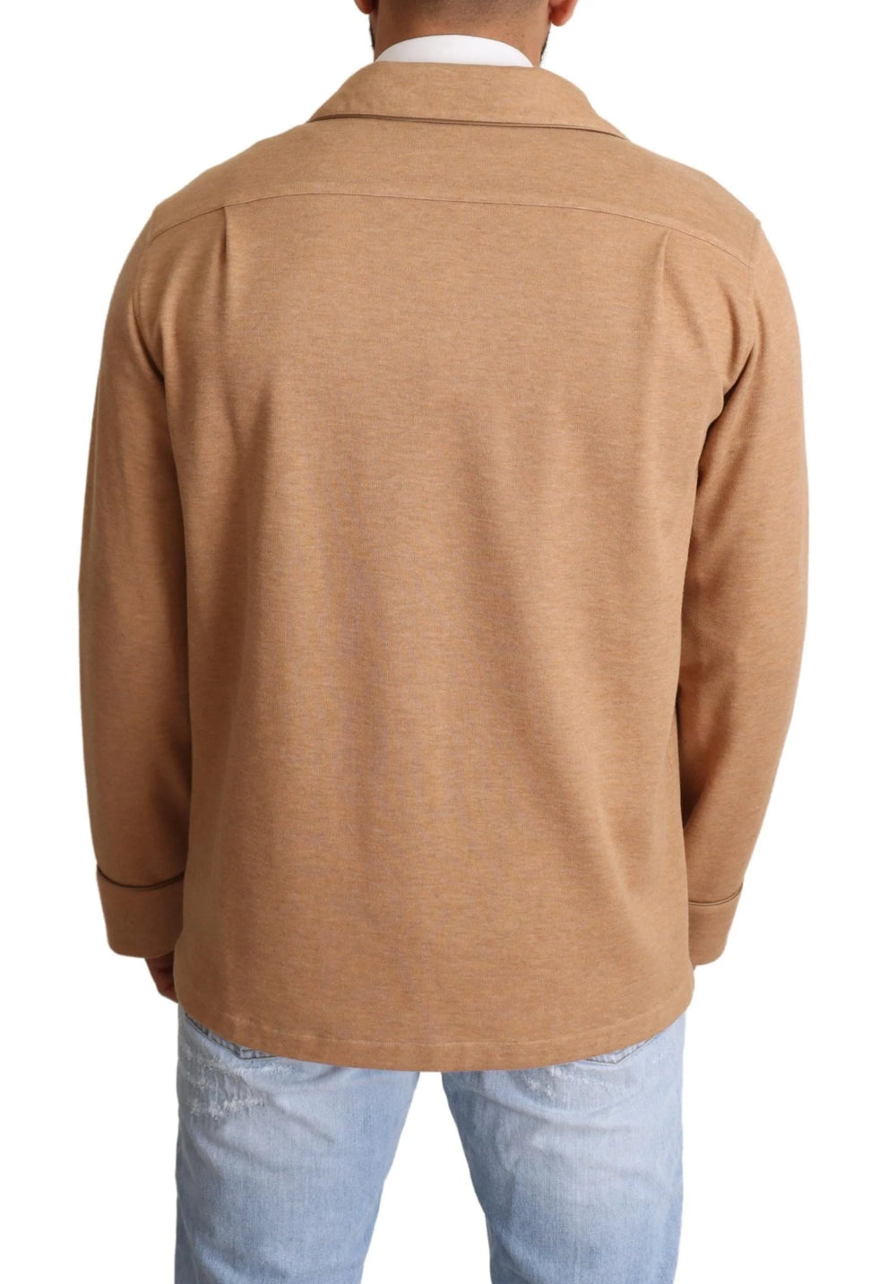 Dolce & Gabbana Brown Cotton Button Collared Coat Jacket - IT40 | M - Coats & Jackets