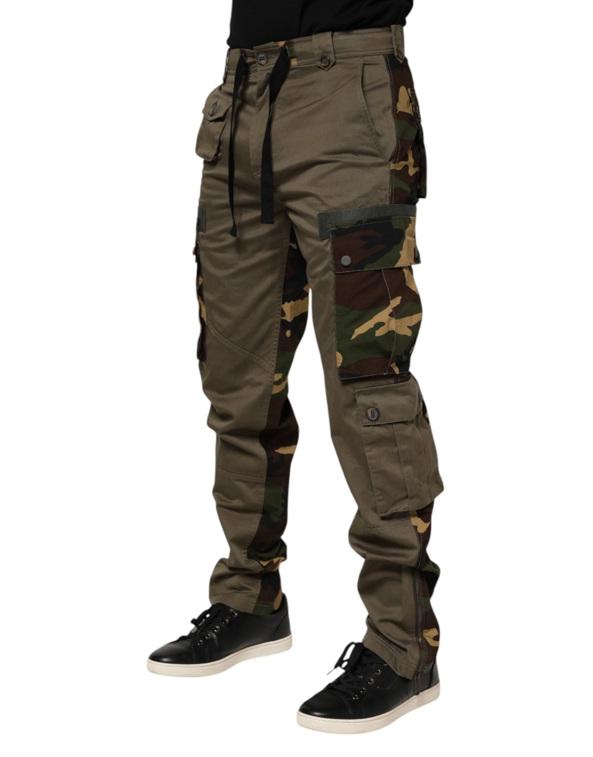 Dolce & Gabbana Brown Cotton Camouflage Cargo Pants - IT46 | S - Cargo Pants