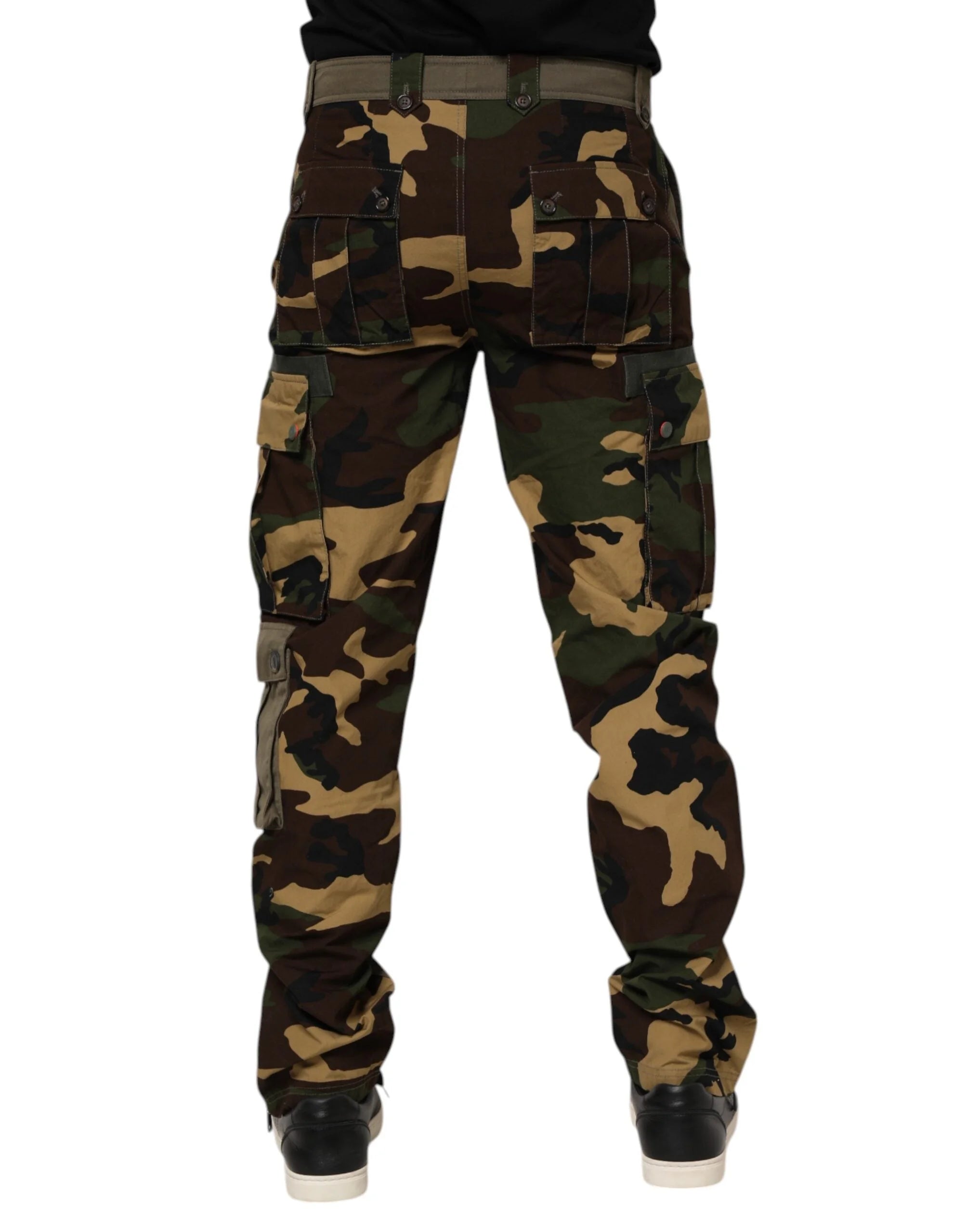 Dolce & Gabbana Brown Cotton Camouflage Cargo Pants - IT46 | S - Cargo Pants