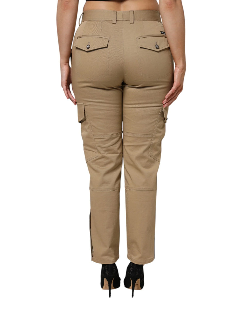 Dolce & Gabbana Brown Cotton Cargo Tapered Pants - IT42|M - Cargo Pants