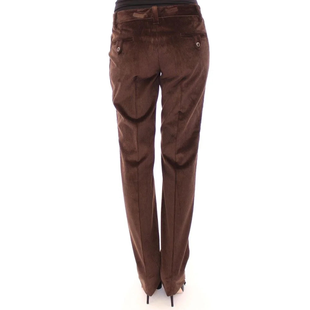 Dolce & Gabbana Brown Cotton Casual Pants - IT42
