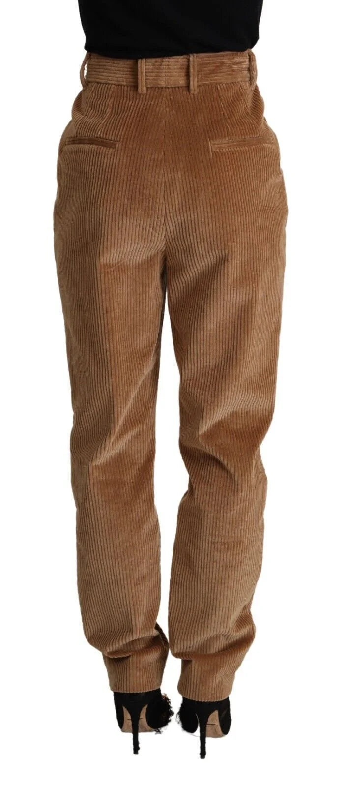 Dolce & Gabbana Brown Cotton Corduroy High Waist Skinny Pants - IT40|S - Trousers