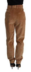 Dolce & Gabbana Brown Cotton Corduroy High Waist Skinny Pants - IT40|S - Trousers