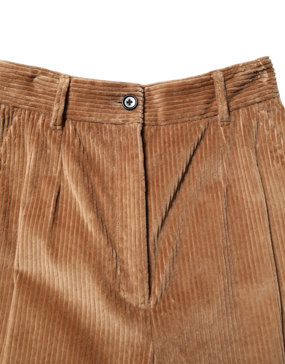 Dolce & Gabbana Brown Cotton Corduroy Tapered Pants - IT40|S - Trousers