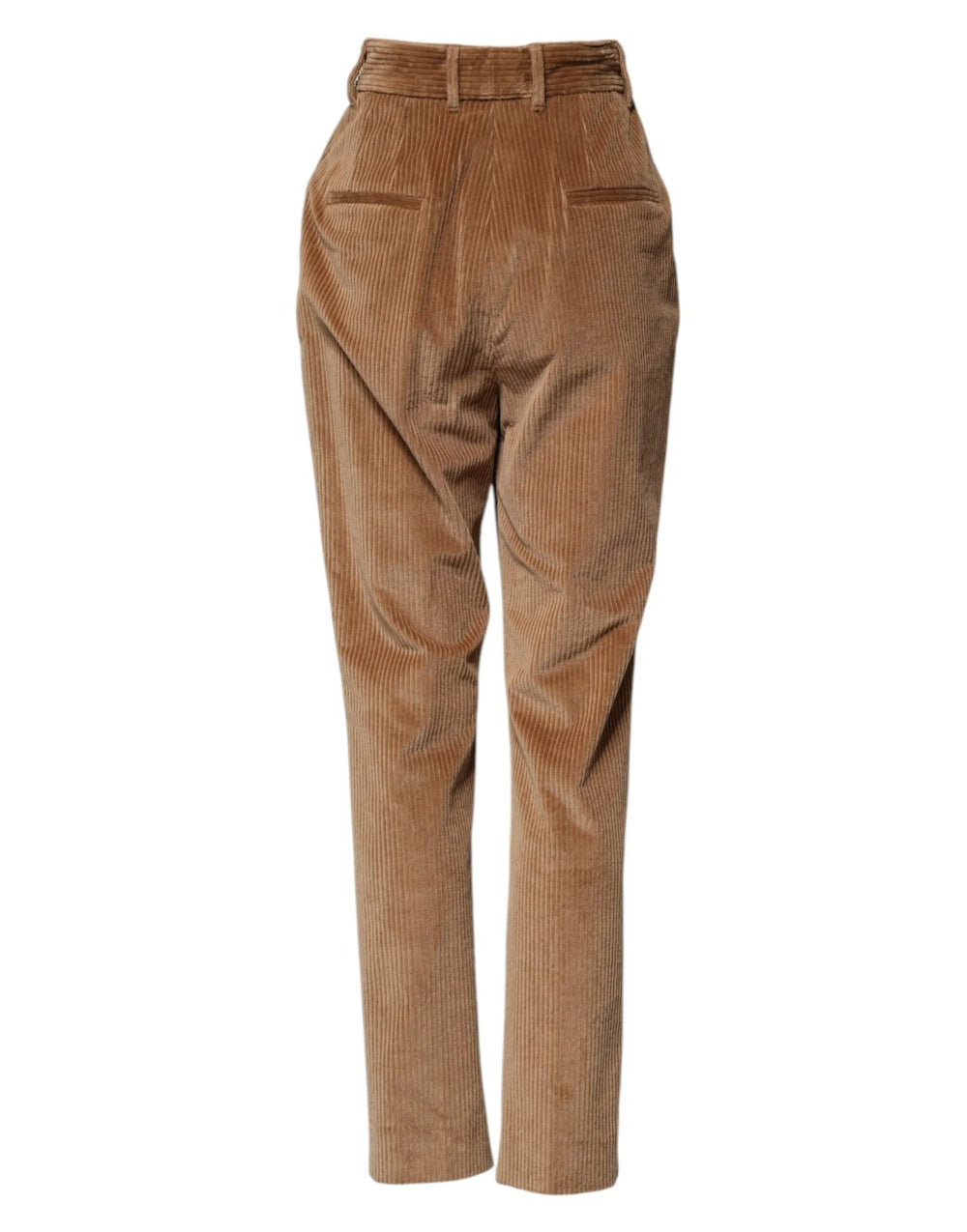 Dolce & Gabbana Brown Cotton Corduroy Tapered Pants - IT40|S - Trousers
