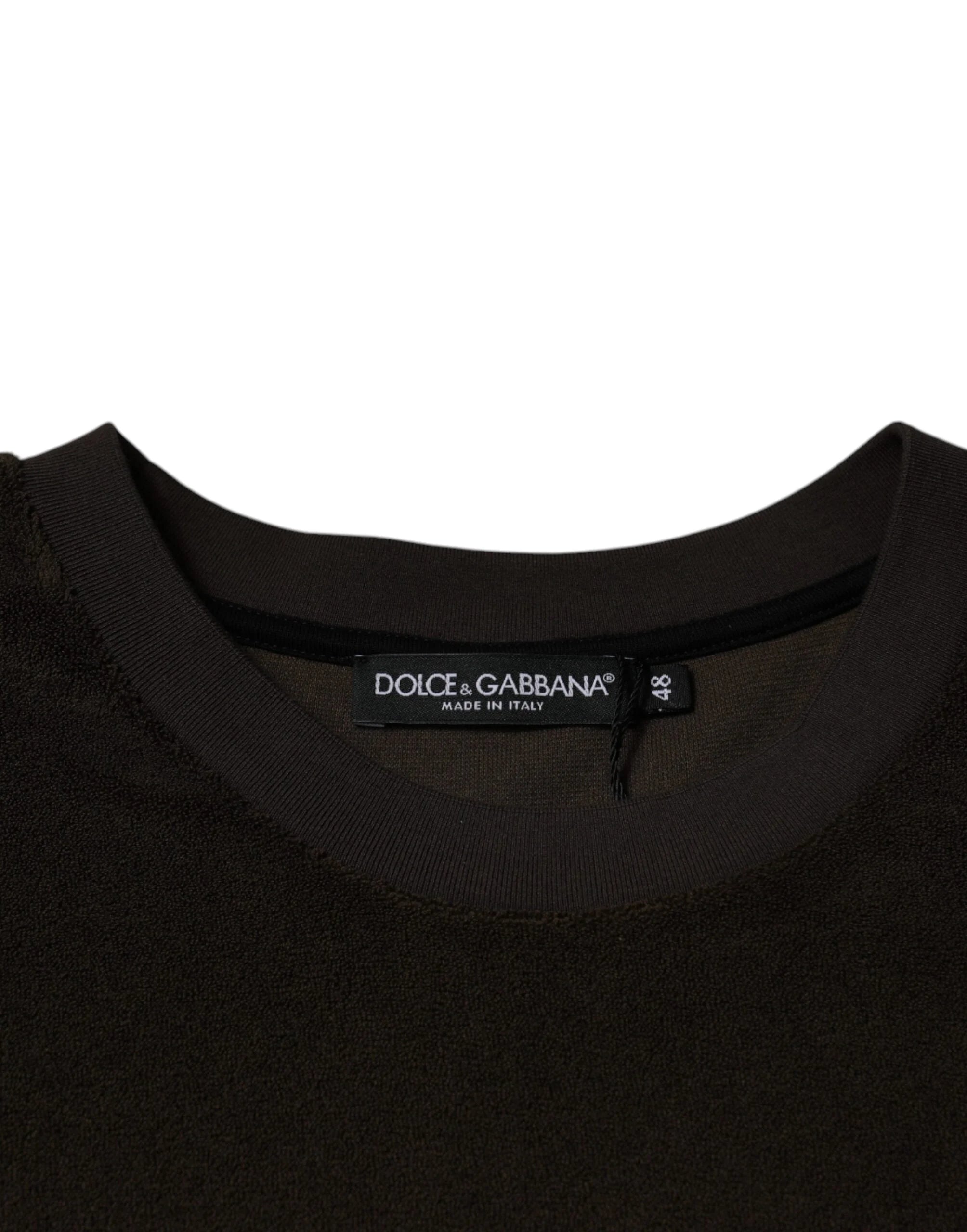 Dolce & Gabbana Brown Cotton Crew Neck Short Sleeves T-shirt - IT48 | M - T-Shirts