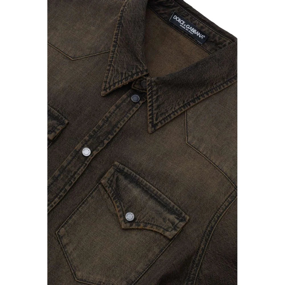 Dolce & Gabbana Brown Cotton Denim - IT40 | M