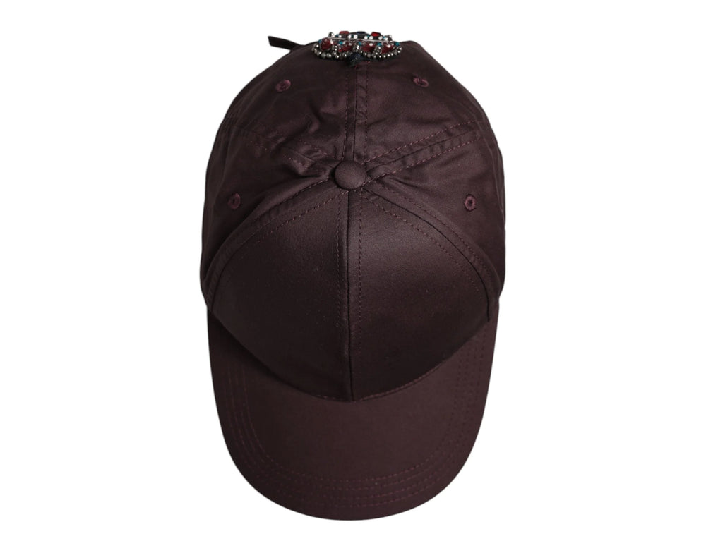 Dolce & Gabbana Brown Cotton DG Crown 6 Panels Baseball Cap - 58 cm|M - Baseball Caps