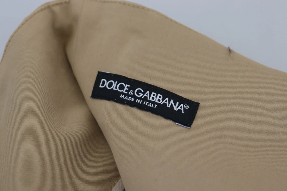 Dolce & Gabbana Brown Cotton High Waist Tapered Pants - IT40|S - Trousers