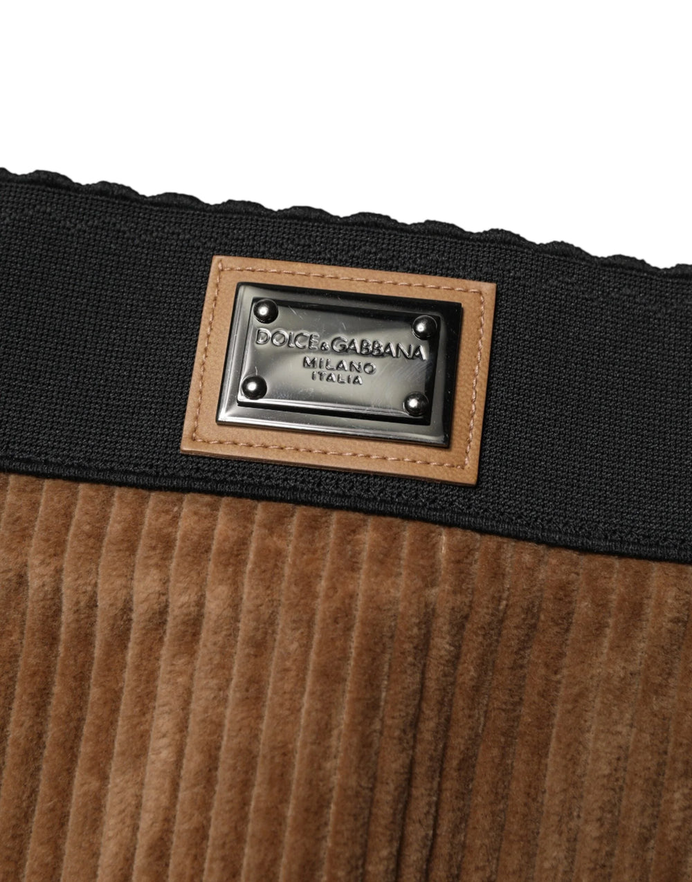 Dolce & Gabbana Brown Cotton High Waisted Hot Pants Shorts - IT40|S