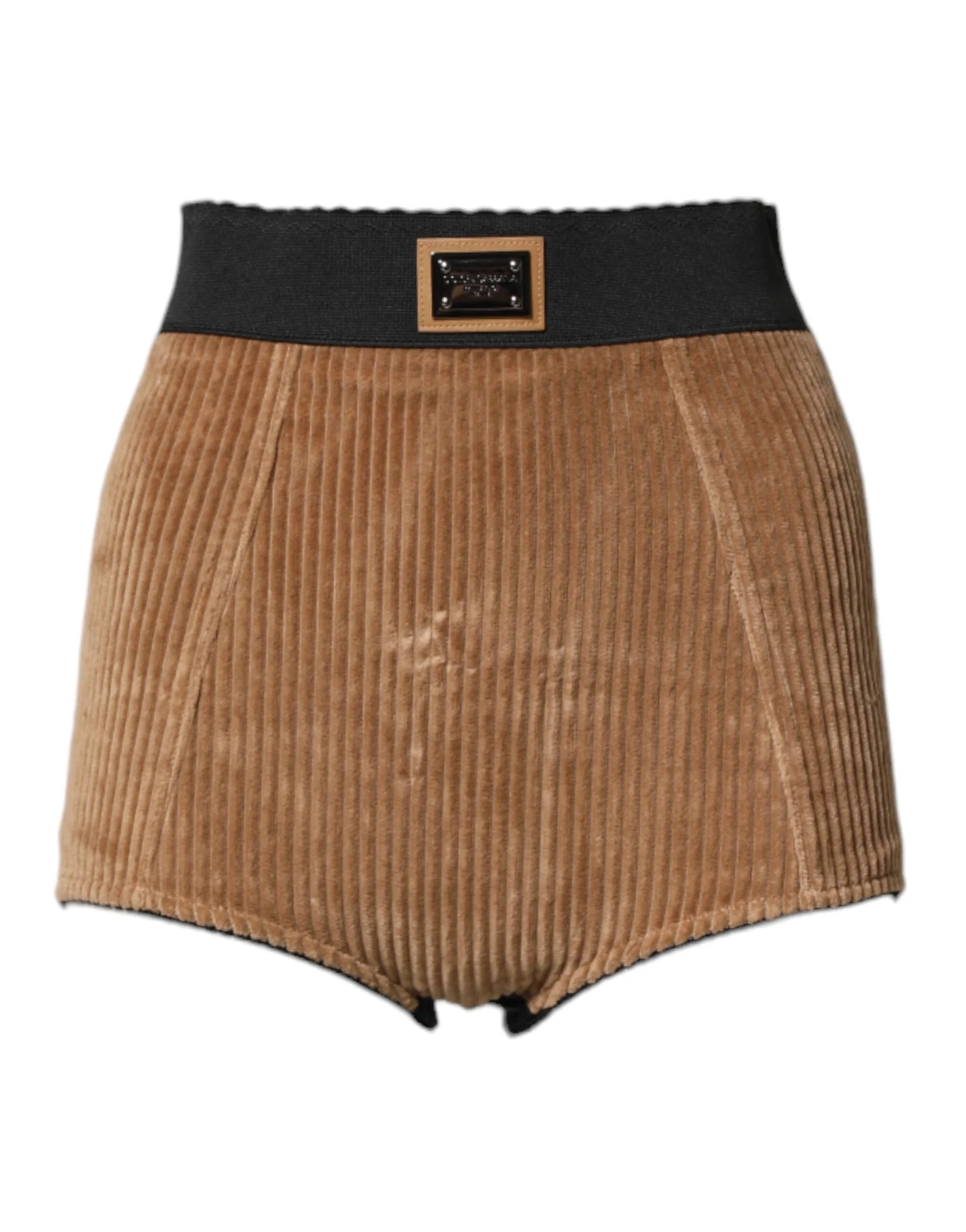 Dolce & Gabbana Brown Cotton High Waisted Hot Pants Shorts - IT40|S