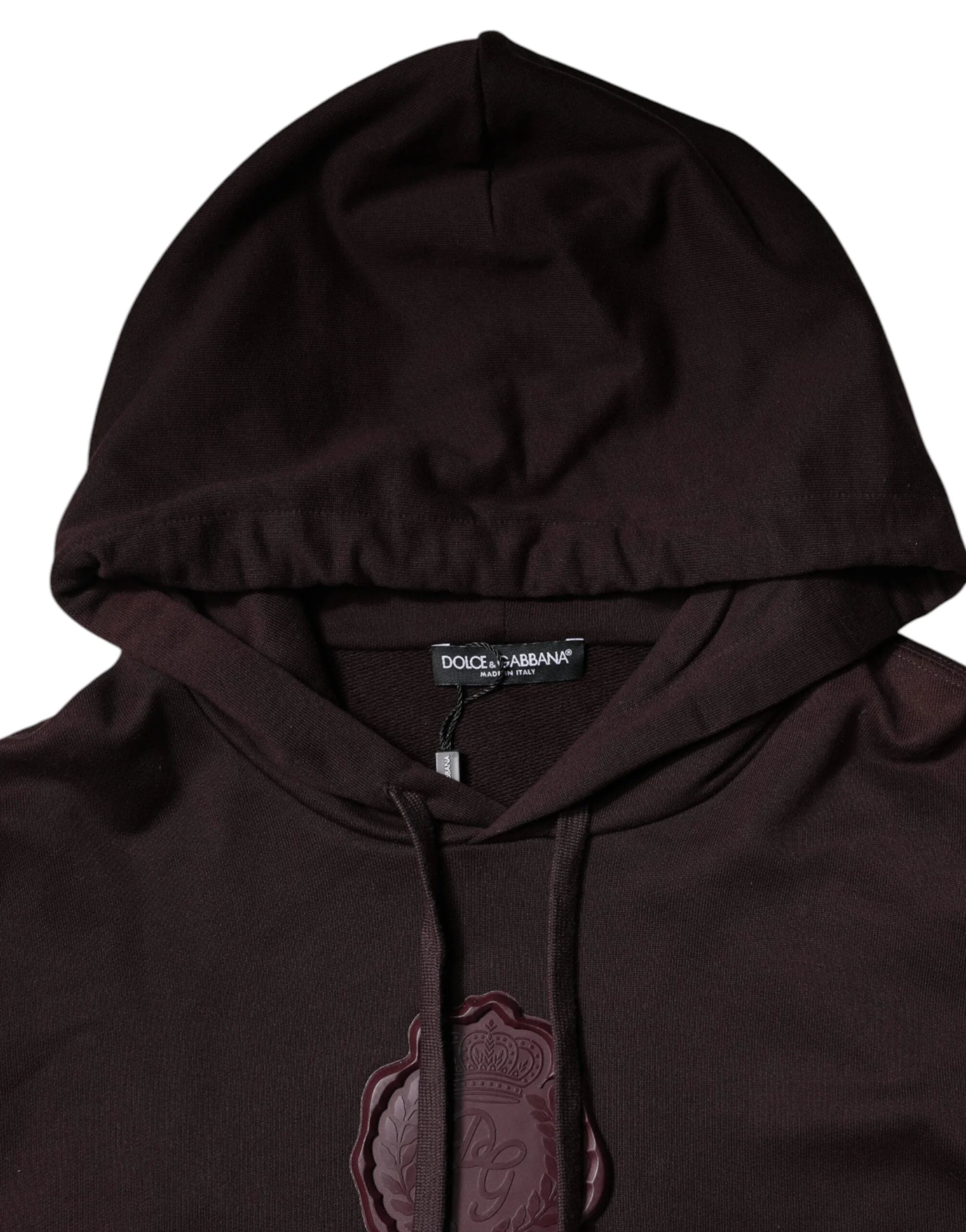 Dolce & Gabbana Brown Cotton Hooded Men Sweatshirt Sweater - IT56 | XXL - Hoodies