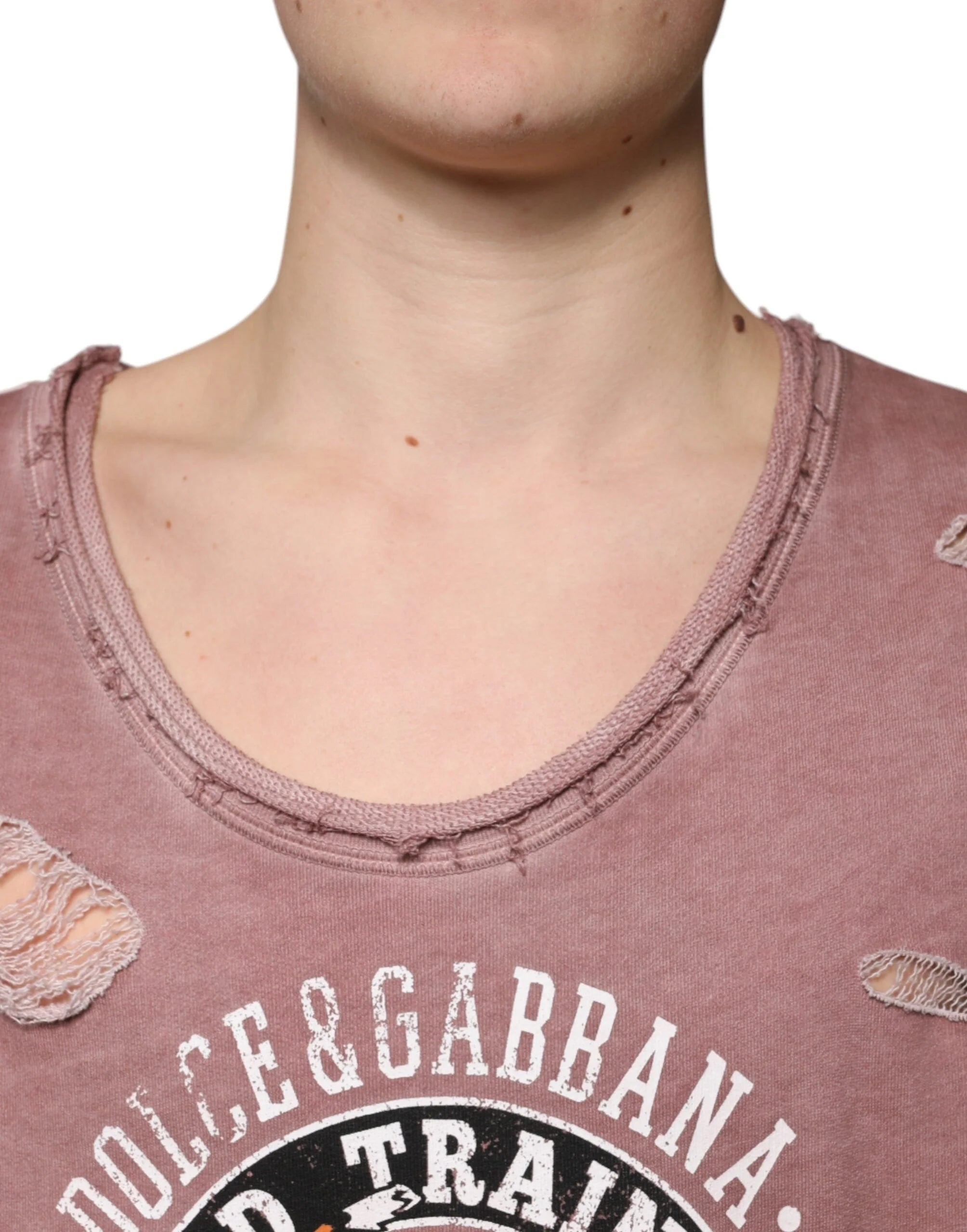 Dolce & Gabbana Brown Cotton Round Neck Sleeveless T-shirt - IT48 | M - Tank Tops