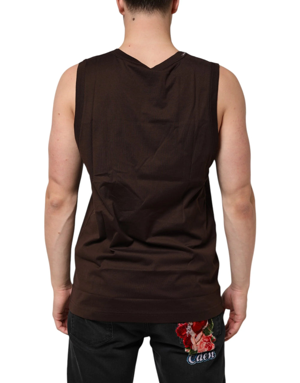 Dolce & Gabbana Brown Cotton Sleeveless Underwear Men Tank Top - Tank Tops