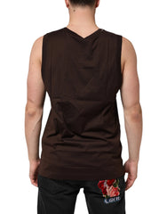 Dolce & Gabbana Brown Cotton Sleeveless Underwear Men Tank Top - Tank Tops